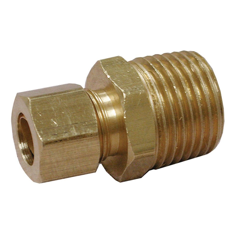3/8-inch OD x 1/4-inch Brass Compression x Male Connector, Lead Free