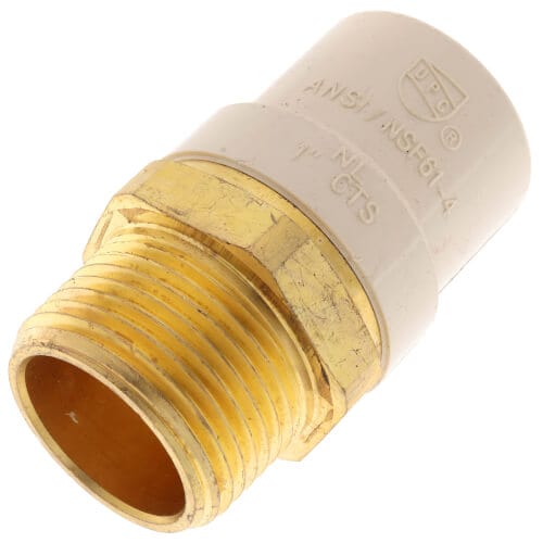 1" CPVC x Male Brass Adapter (Lead Free)