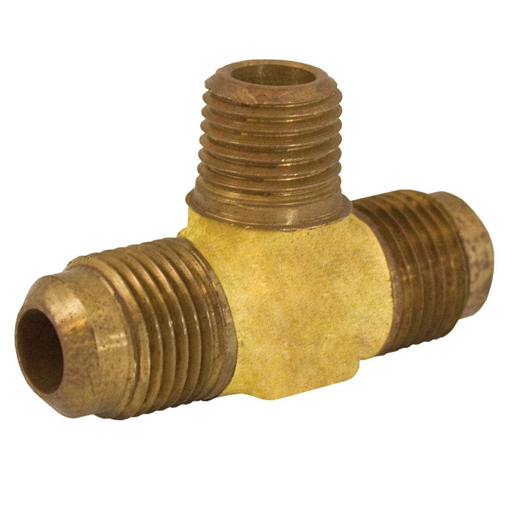 3/8-inch x 3/8-inch Brass Flare x Male Branch Tee - Fittings N' Valves