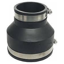 6" X 4" Flexible Rubber Coupling w/ Stainless Steel Bands