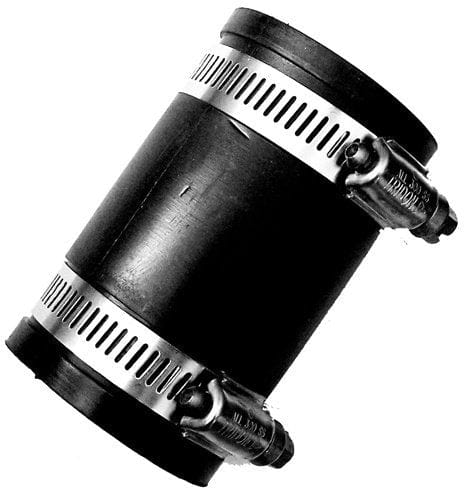 1-1/2" Flexible Rubber Coupling w/ Stainless Steel Bands