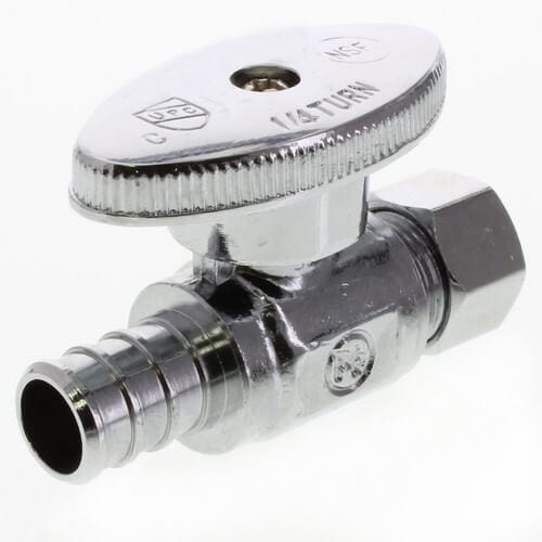 1/2" F1960 x 3/8" COMP PEX Straight Stop (1/4 Turn) (Lead Free)