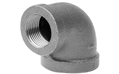 3" x 2-1/2" Black Malleable Iron 90° Elbow