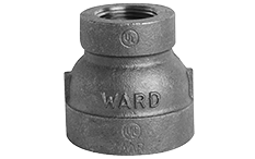 4" x 1-1/2" Black Malleable Iron Coupling - Fittings N' Valves