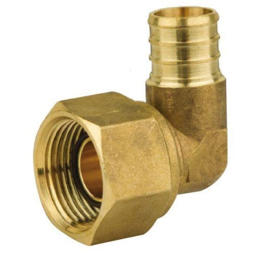 3/4 PEX x 3/4 FIP Swivel Elbow - Brass Nut (Lead Free)