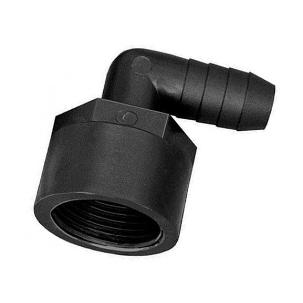 Poly 90-Degree Insert Adapter - FPT x Barb - 3/4" x 1/2" (50/Cs)