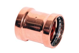Press Copper Coupling w/Stop, 2-1/2'' x 2-1/2''