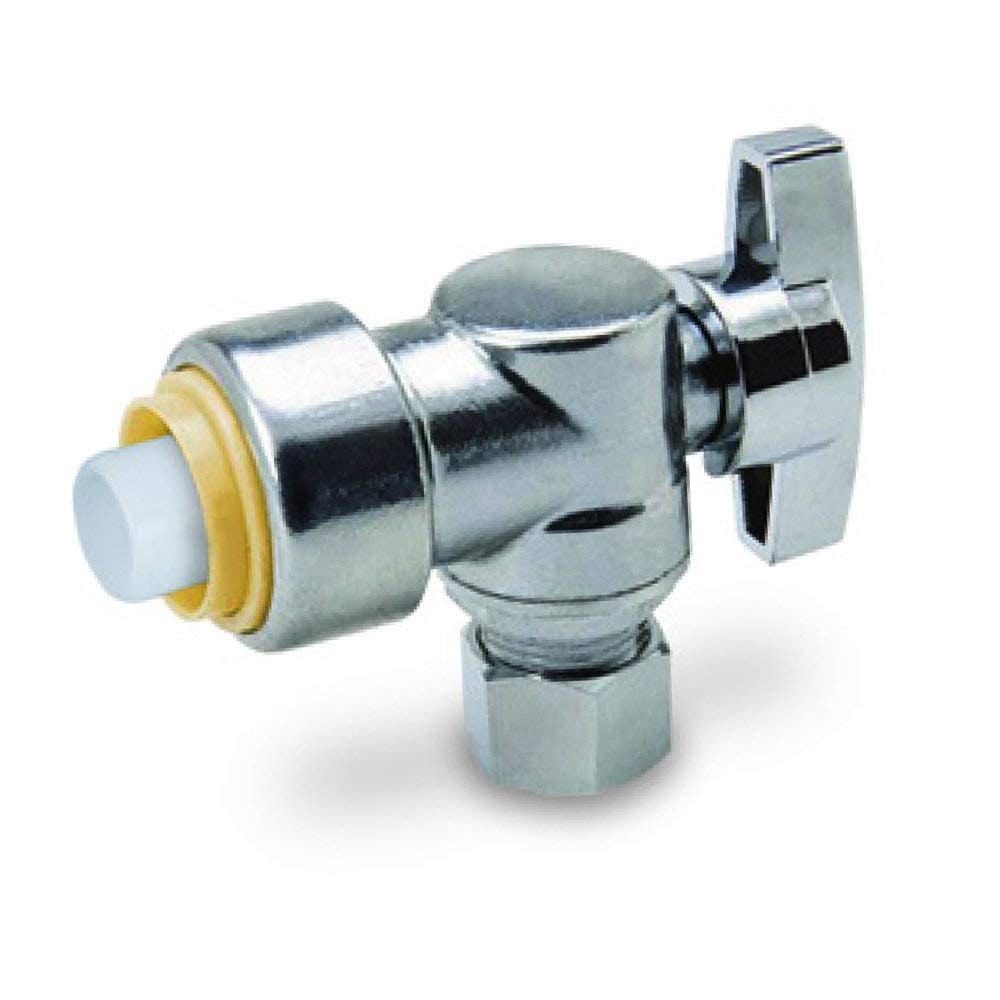 1/2" x 3/8" Push x Comp Angle Stop 1/4 Turn - Push-Fit (Lead-Free)