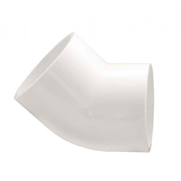 PVC 45-Degree Elbow - Schedule 40 - White - Socket x Socket - 4" (12/Cs) - Fittings N' Valves
