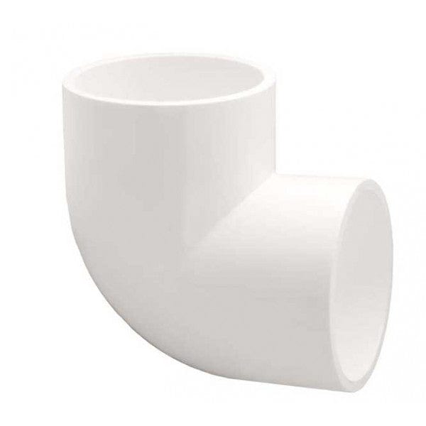 PVC 90-Degree Elbow - Schedule 40 - White - Socket x Socket - 2-1/2" (45/Cs) - Fittings N' Valves