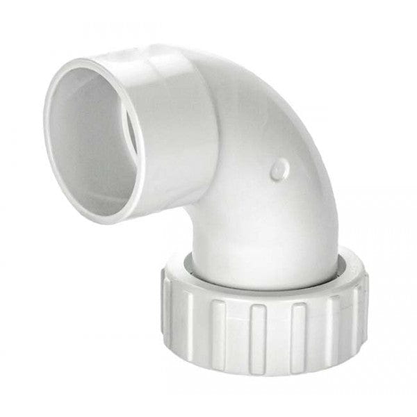 PVC 90-Degree Sweep Elbow - Schedule 40 - White - Socket x Union - 2" (48/Cs)