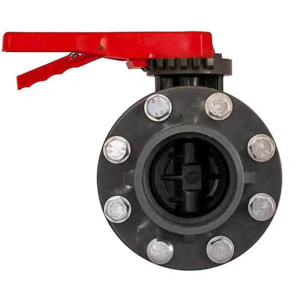 PVC Commercial Grade Butterfly Valve - Gray - Socket x Socket - 6" - Fittings N' Valves