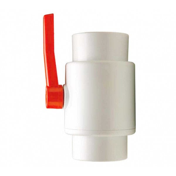 PVC Compact Ball Valve - White - Socket x Socket - 6" (1/Cs)