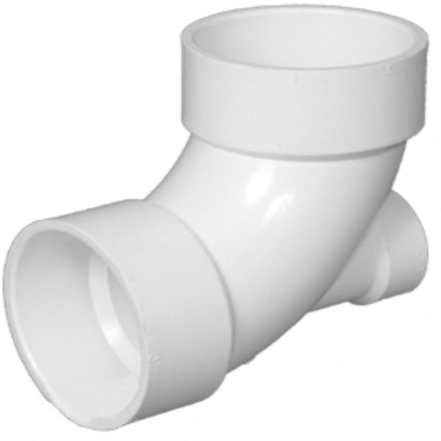 4" x 2" PVC DWV 90° Elbow W/Heel Inlet