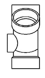 3" PVC DWV Cottage Wye W/2" Left Side Inlet