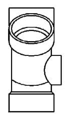 3" PVC DWV Cottage Wye W/2" Right Side Inlet