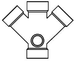 4" PVC DWV Double Cottage Wye W/2" Inlet