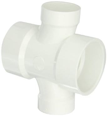 4" x 2" PVC DWV Double Sanitary Tee - Fittings N' Valves