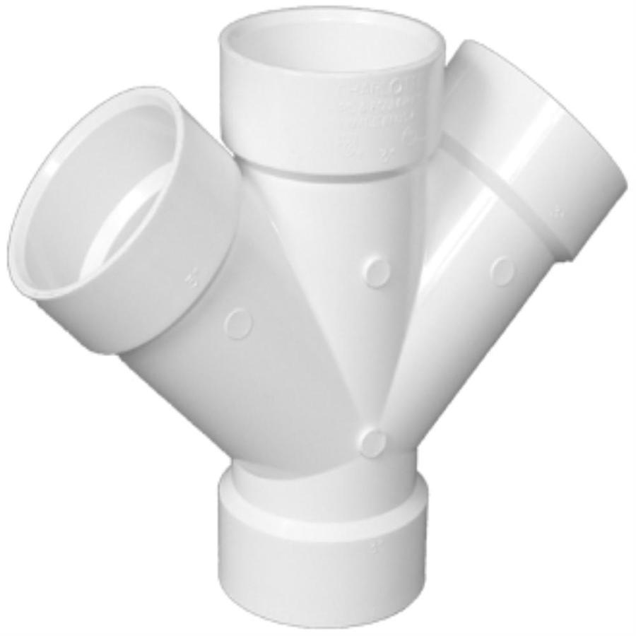 6" x 4" PVC DWV Double Wye Hub - Fittings N' Valves