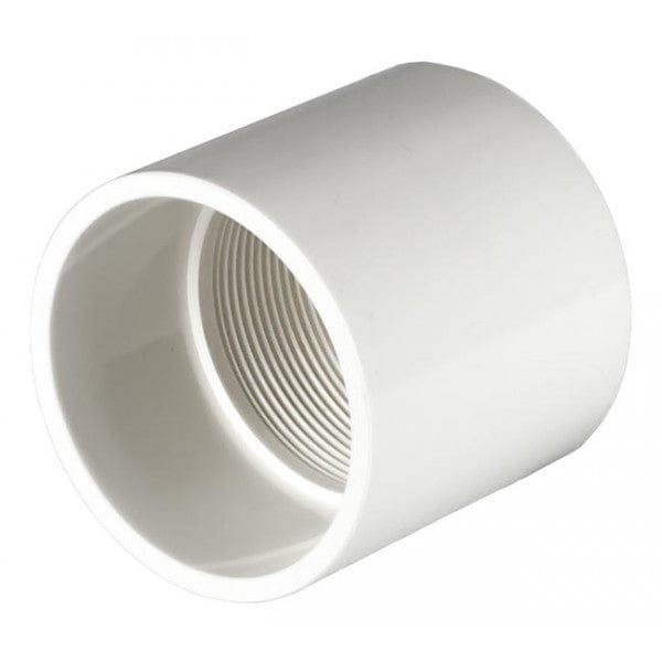 PVC Female Adapter - Schedule 40 - White - Socket x FPT - 6" (18/Cs) - Fittings N' Valves