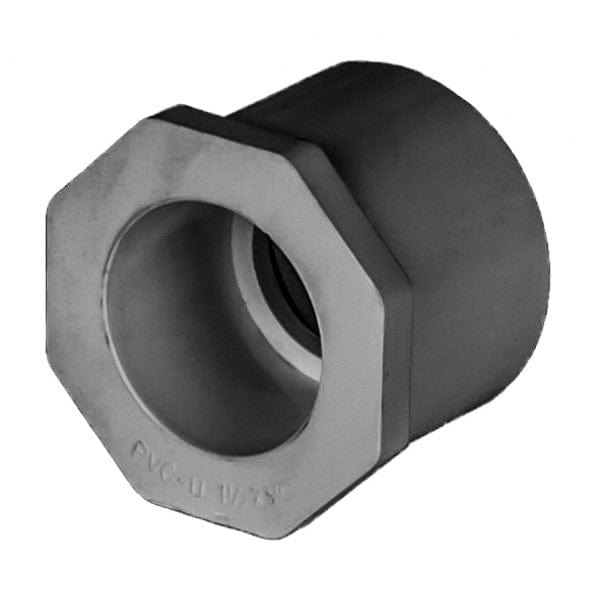 PVC Reducer Bushing - Schedule 80 - Gray - Spigot x Socket - 1-1/2" x 1" (136/Cs)