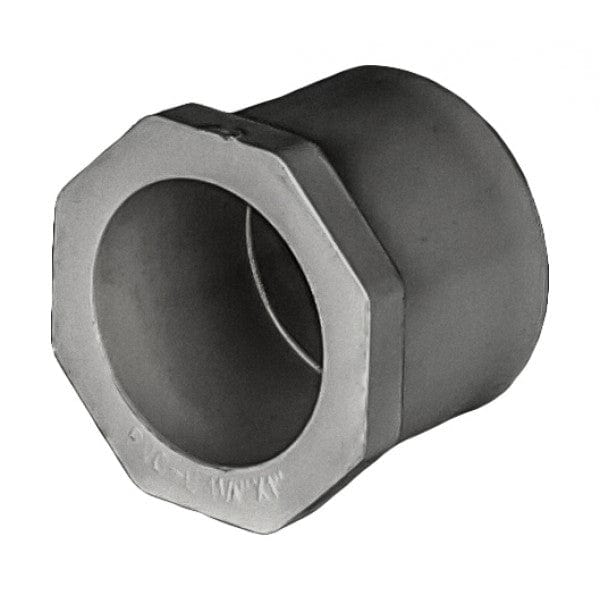 PVC Reducer Bushing - Schedule 80 - Gray - Spigot x Socket - 1-1/4" x 1" (180/Cs)