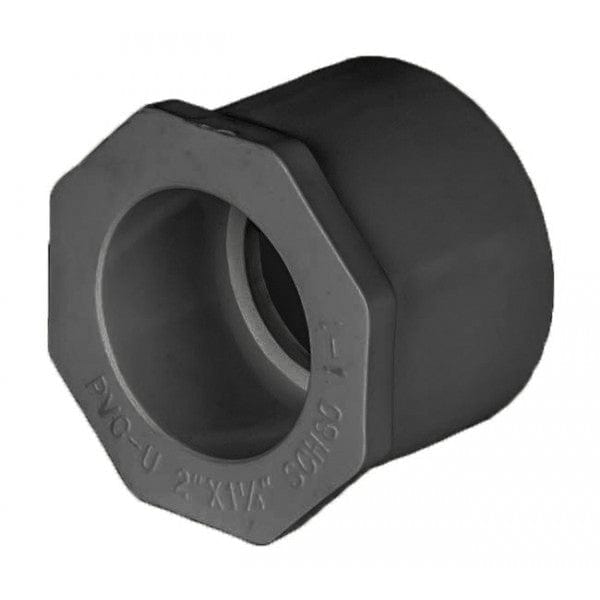 PVC Reducer Bushing - Schedule 80 - Gray - Spigot x Socket - 2" x 1-1/4" (80/Cs)
