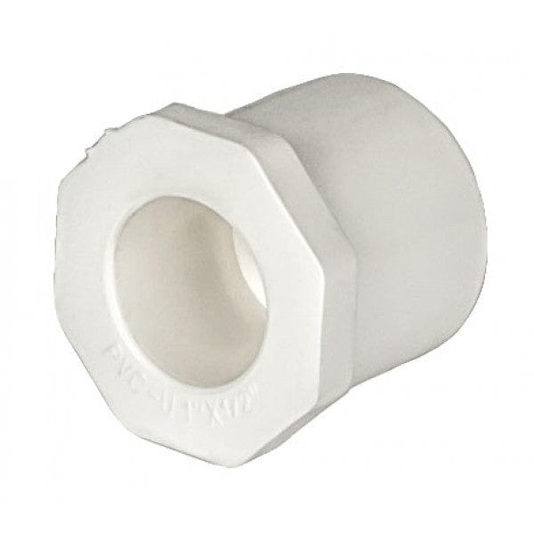 PVC Reducer Bushing - Schedule 40 - White - Spigot x Socket - 1" to 1/2" (360/Cs)