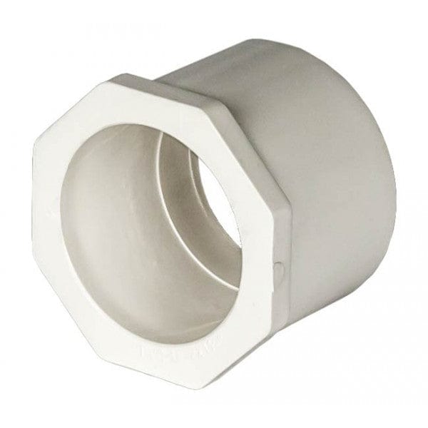 PVC Reducer Bushing - Schedule 40 - White - Spigot x Socket - 2" to 1-1/2" (96/Cs)