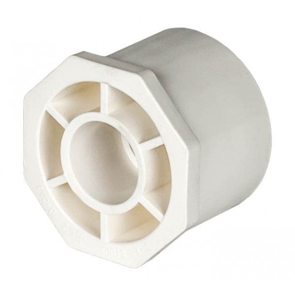 PVC Reducer Bushing - Schedule 40 - White - Spigot x Socket - 2" to 3/4" (96/Cs)