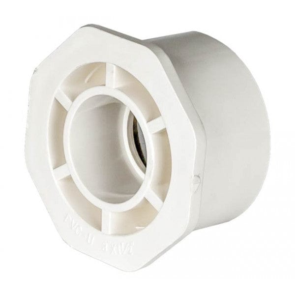 PVC Reducer Bushing - Schedule 40 - White - Spigot x Socket - 3" to 1-1/2" (100/Cs)
