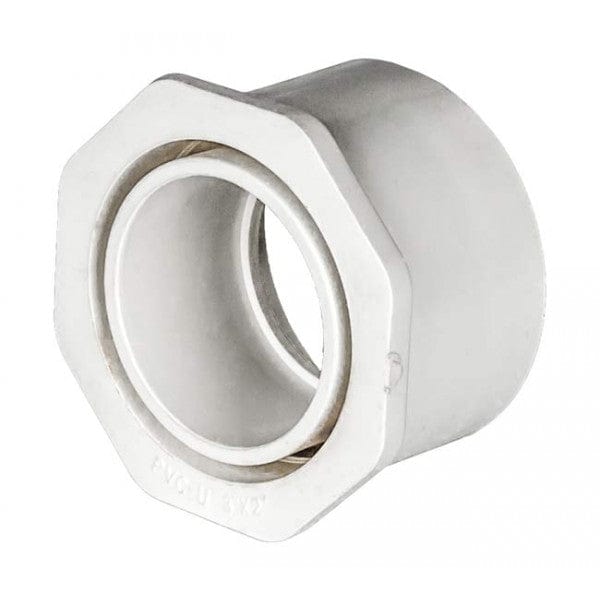 PVC Reducer Bushing - Schedule 40 - White - Spigot x Socket - 3" to 2" (100/Cs)