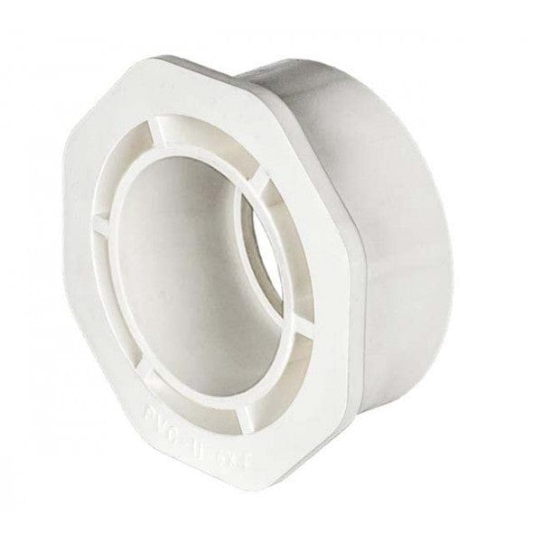 PVC Reducer Bushing - Schedule 40 - White - Spigot x Socket - 6" to 4" (18/Cs) - Fittings N' Valves