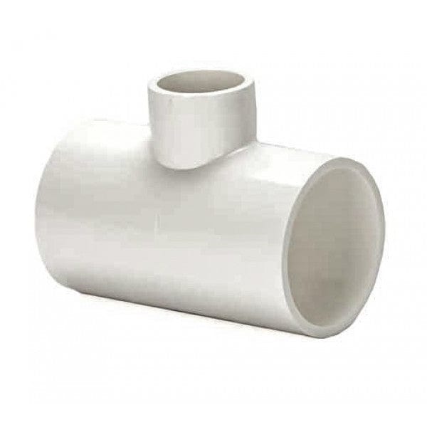 PVC Reducer Tee - Schedule 40 - White - Socket x Socket x Socket - 2" to 3/4" (27/Cs)