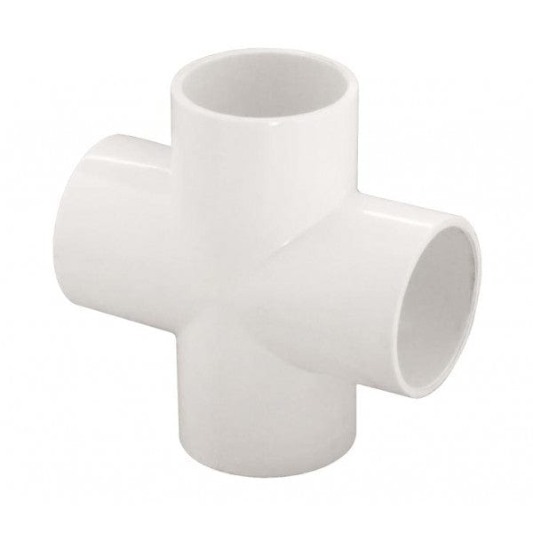 PVC Straight Cross - Schedule 40 - White - Socket - 1/2" (180/Cs)