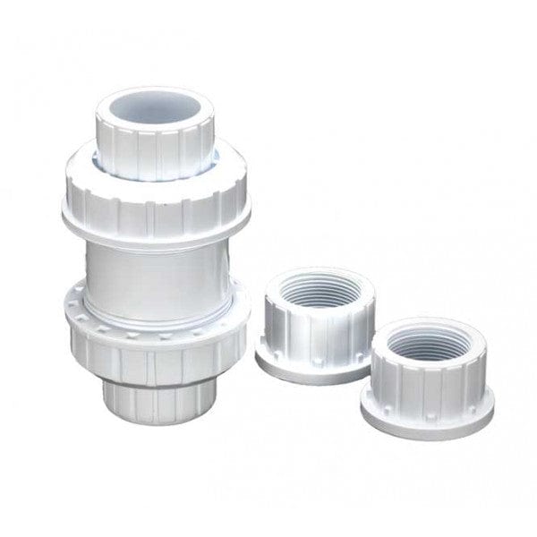 PVC True Union Ball Check Valve - White - Socket x Socket / FPT x FPT - 3/4" (56/Cs)