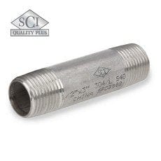 3/8" x 2-1/2" 304/304L Seamless Stainless Steel Nipples - Schedule 80