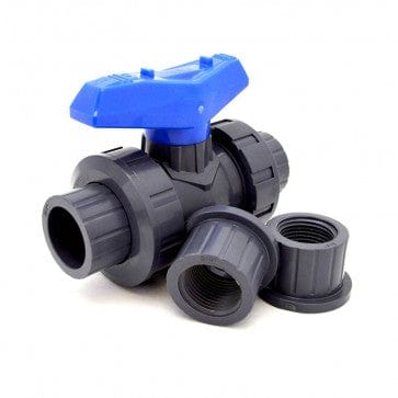 1/2" PVC True Union Ball Valve - Socket & Threaded Ends