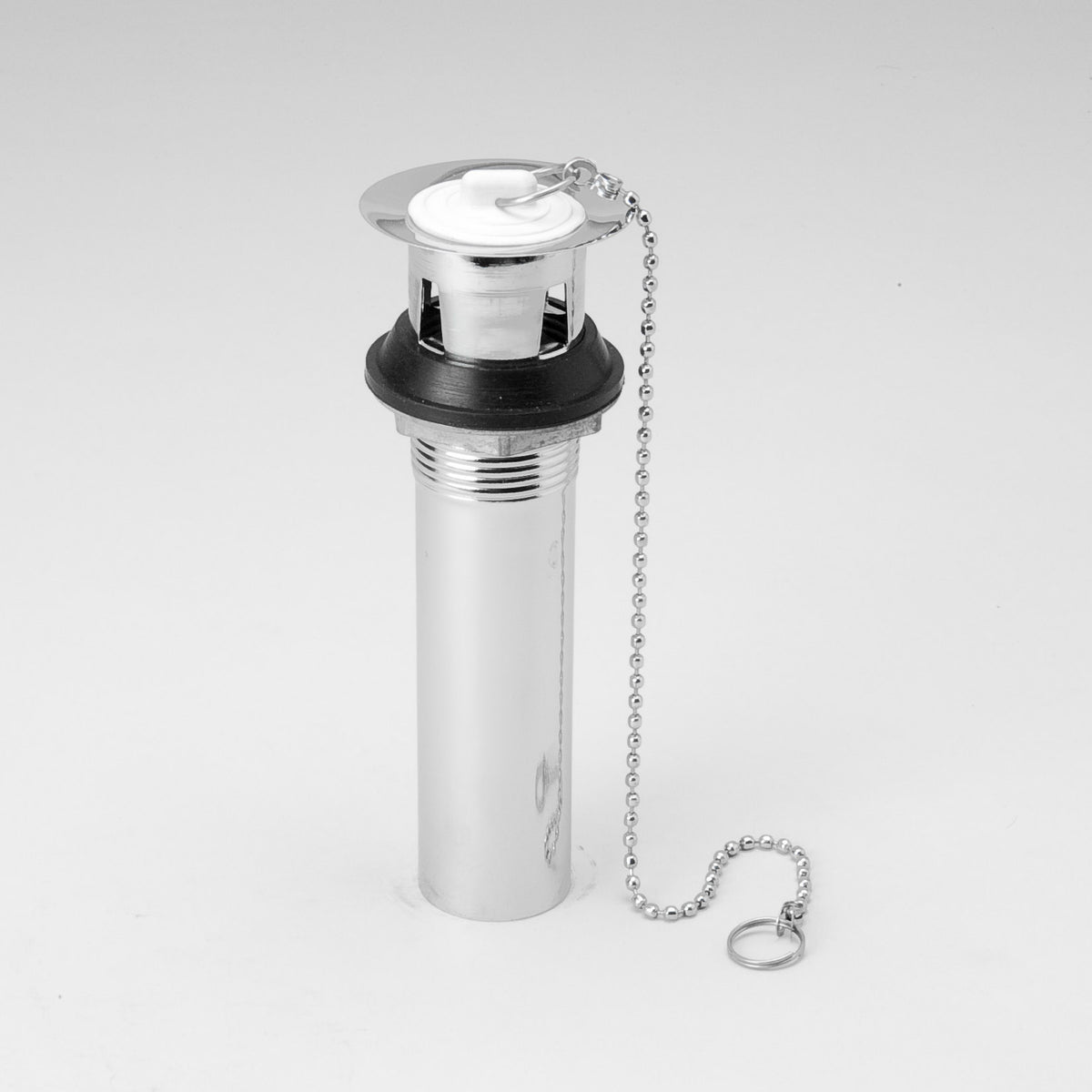 Chrome Plated Brass Pull-Out Plug Drain With Overflow - Fittings N' Valves