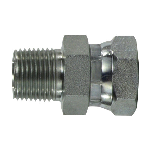 Swivel Adapter, 3/8-in Male NPTF x 1/4-in Female NPSM Swivel, Steel