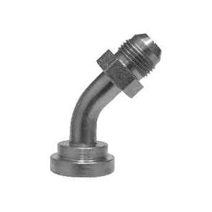 45-deg Adapter Elbow, 1-1/2-in Male JIC x 2-in Code 61 Flange, Steel