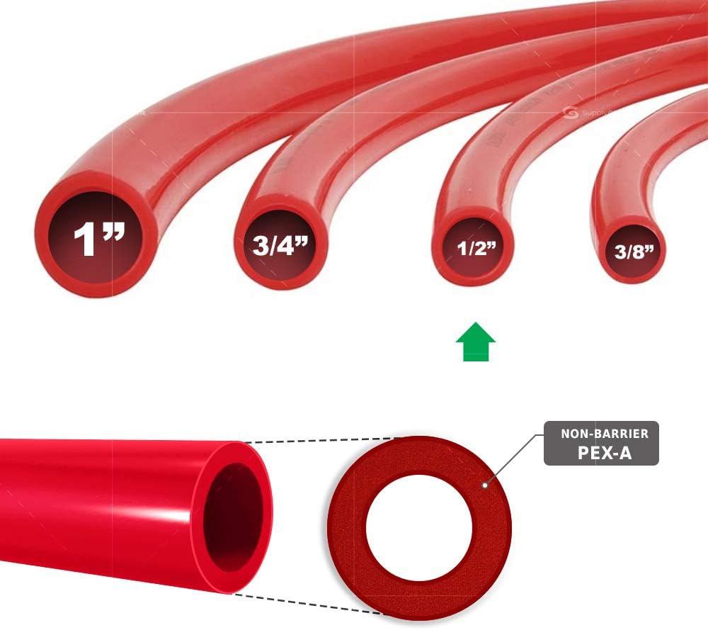 1 x 100' PEX-A Potable Water - 100' Coil - Red