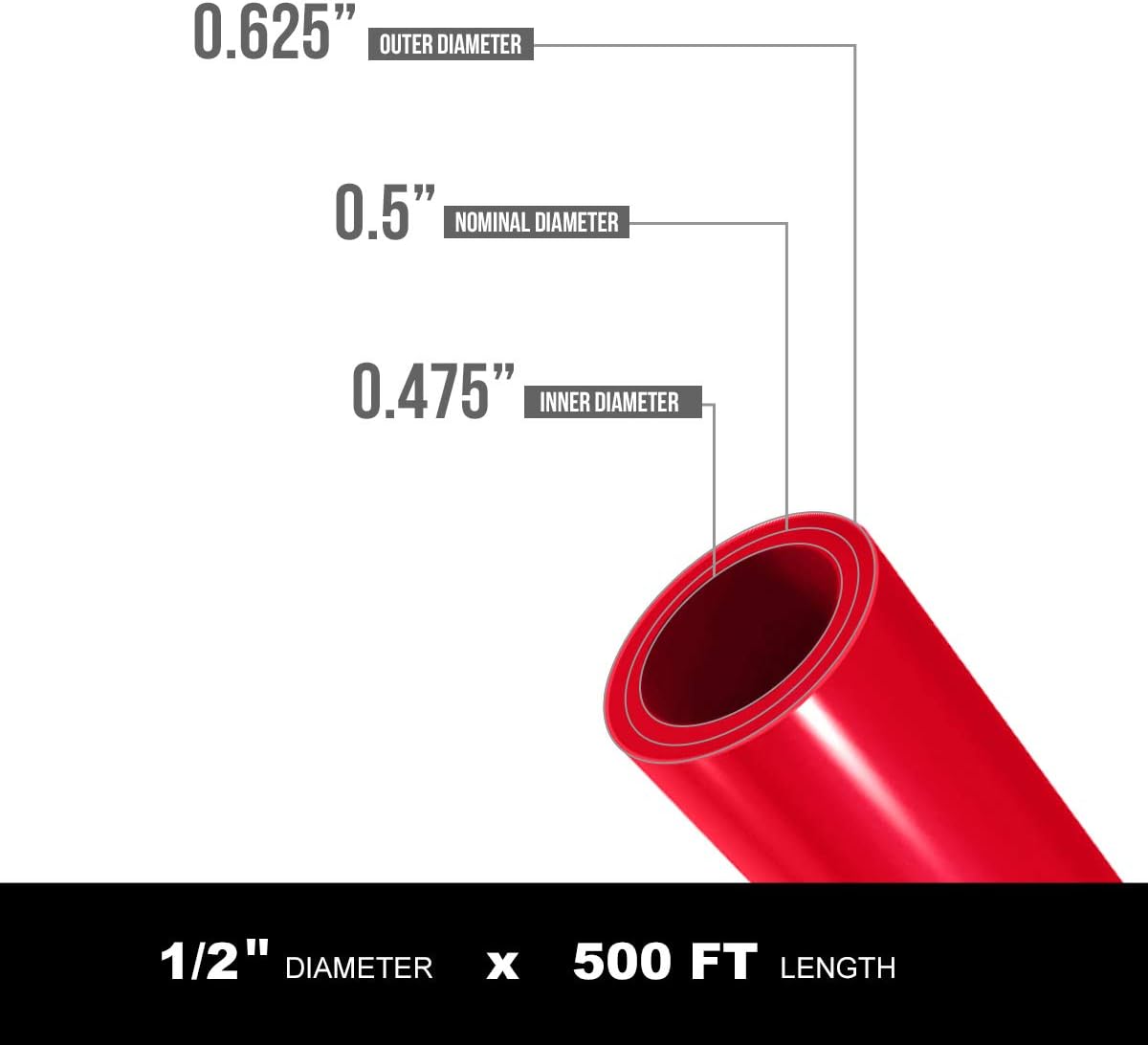 1 x 100' PEX-A Potable Water - 100' Coil - Red