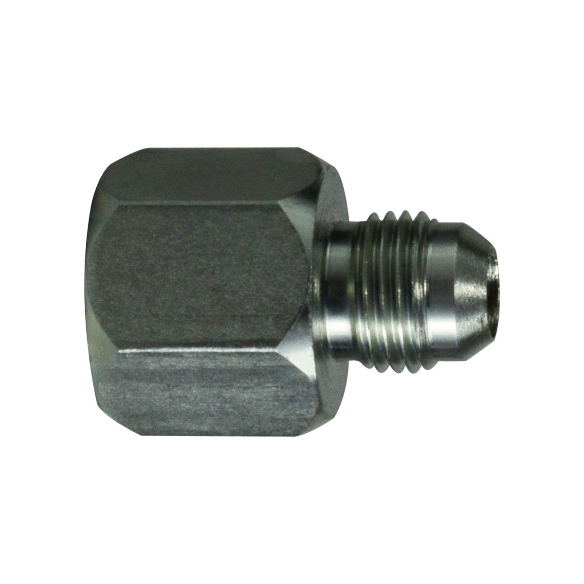 JIC Reducer/Expander, 3/8-in Female JIC x 1/2-in Male JIC, Steel