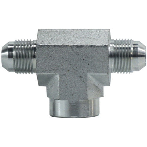 Female Pipe Branch Tee, 1/2-in Male JIC x 1/2-in Male JIC x 1/4-in Female NPTF, Steel