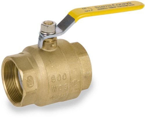 Smith-Cooper International 8155 Series Brass Ball Valve, Inline, Lever Handle, 3" NPT Female