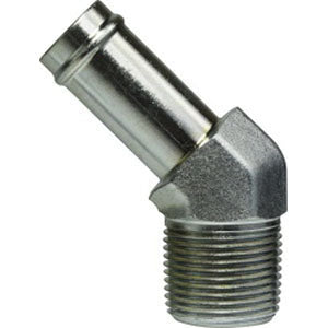 45-deg Insert Elbow, 5/8-in Beaded Stem x 1/2-in Male NPTF, Steel