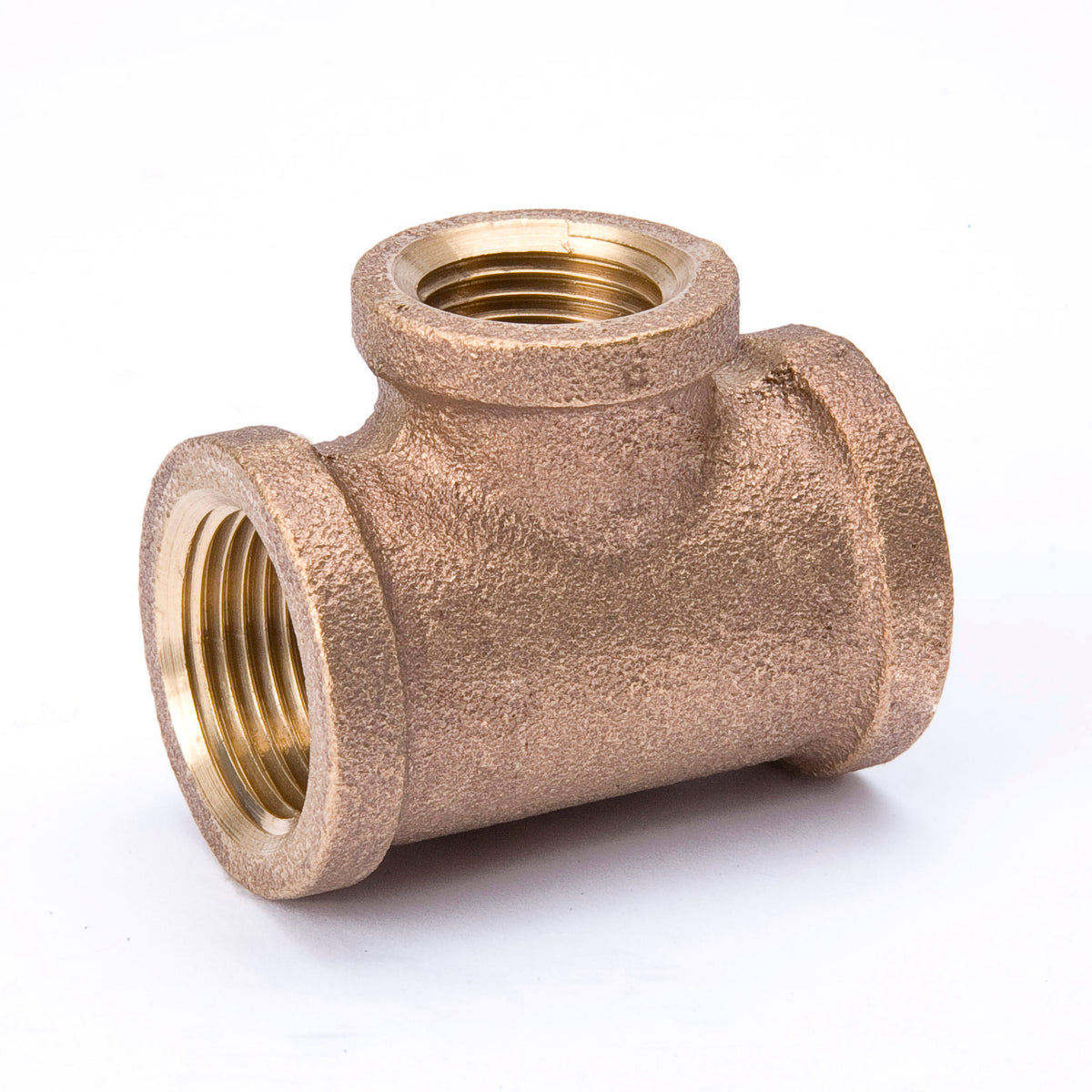 1-in x 3/8-in FIP Red Brass 2-Way Reducing Tee - Fittings N' Valves