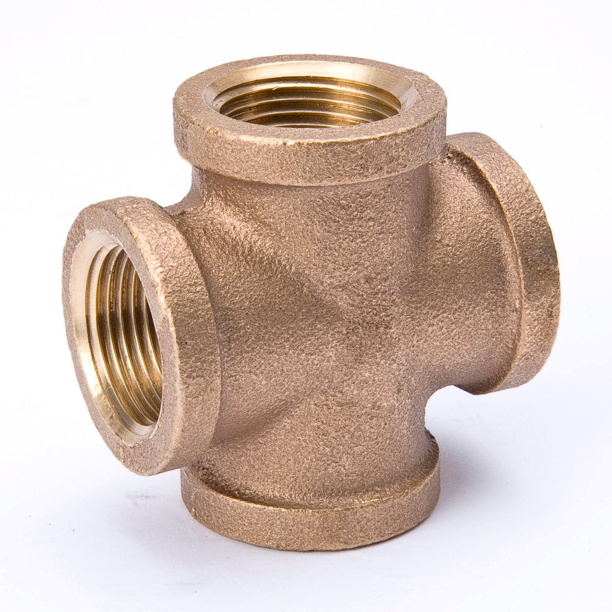 3/8-in FIP Red Brass Cross - Fittings N' Valves
