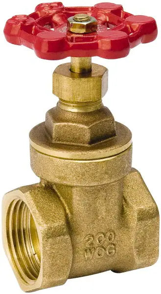 1" IPS Threaded Brass Gate Valve (Lead Free) Red Handle